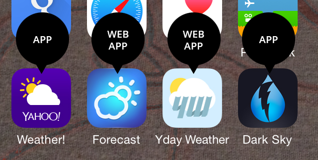 Web app Icons compared to traditional app icons