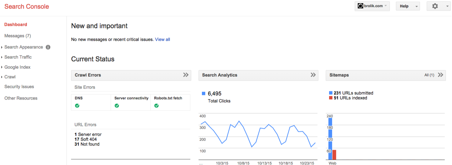 Search Console Dashboard