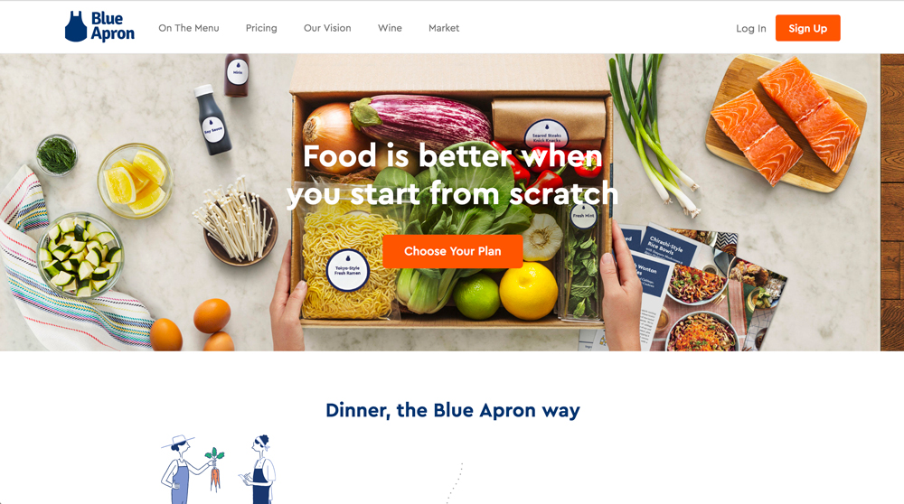 Blue Apron Home Page