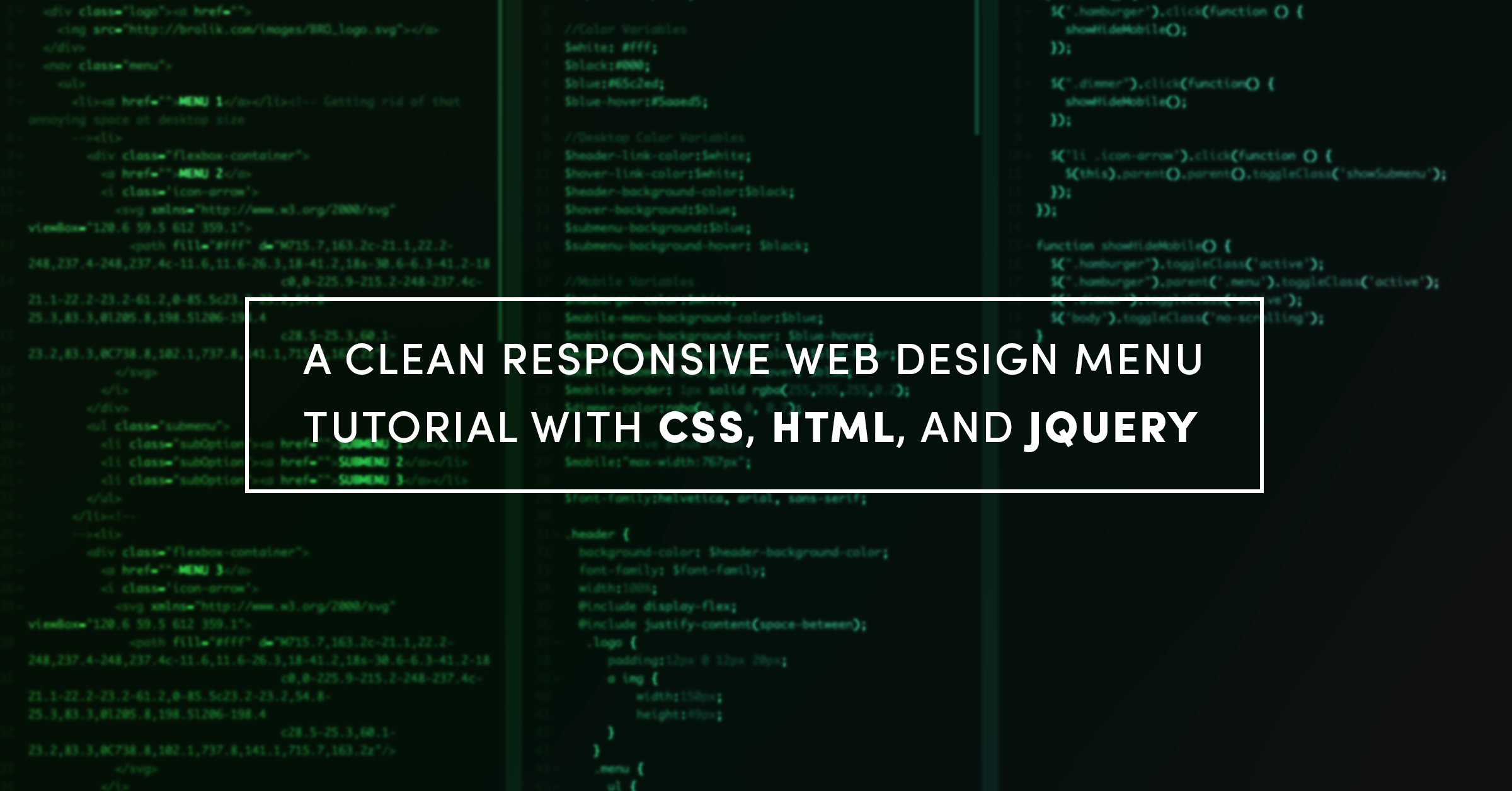 A Clean Responsive Web Design Menu Tutorial with CSS, HTML, and jQuery