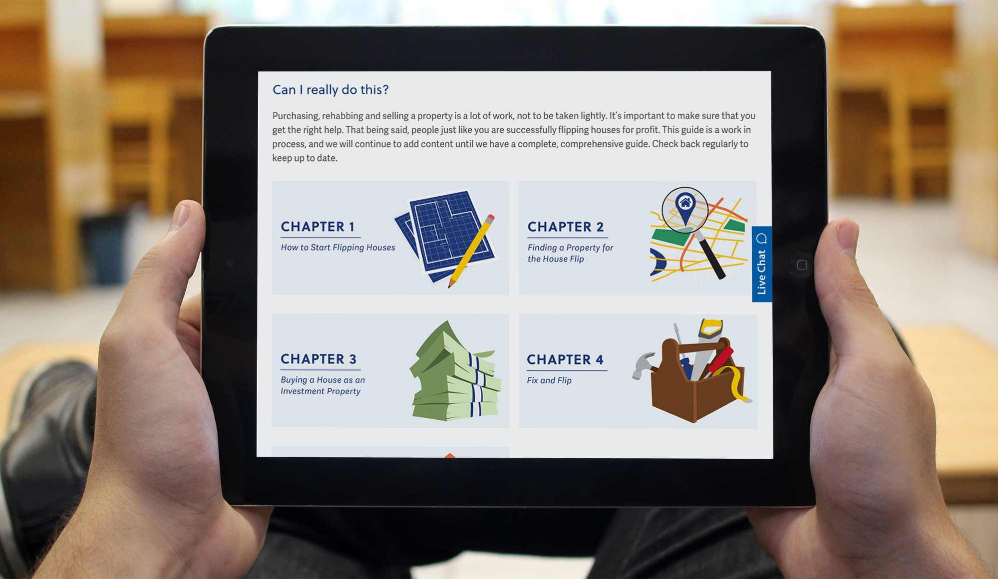 Rehab Financial Website on an iPad