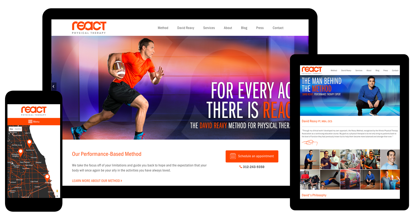 React Physical Therapy's Responsive Website