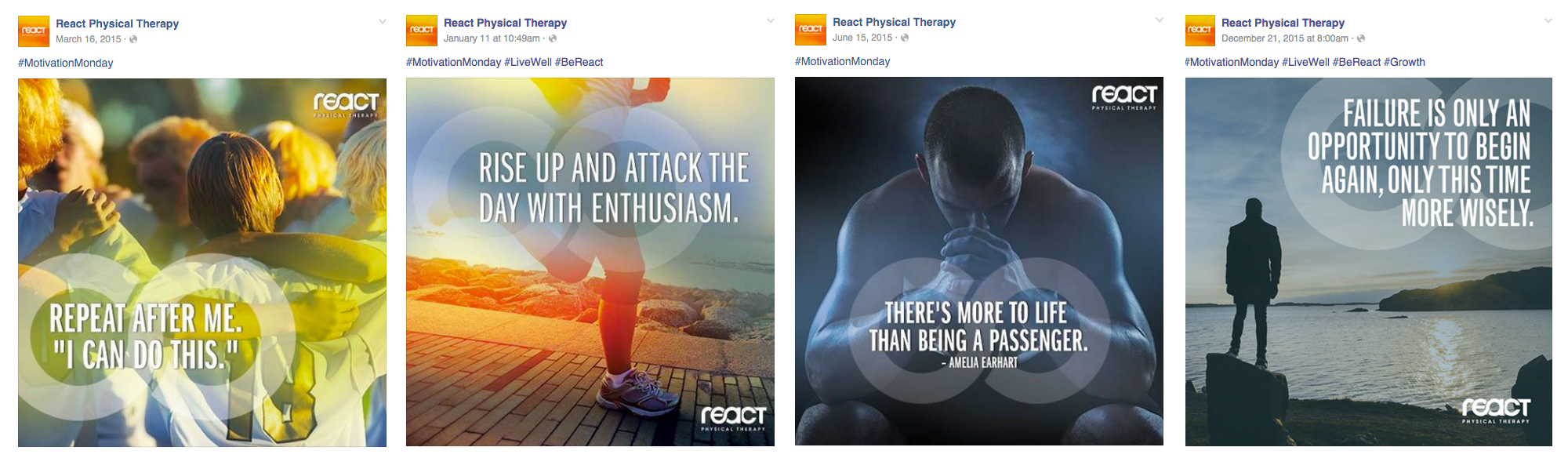 React Physical Therapy Social Posts