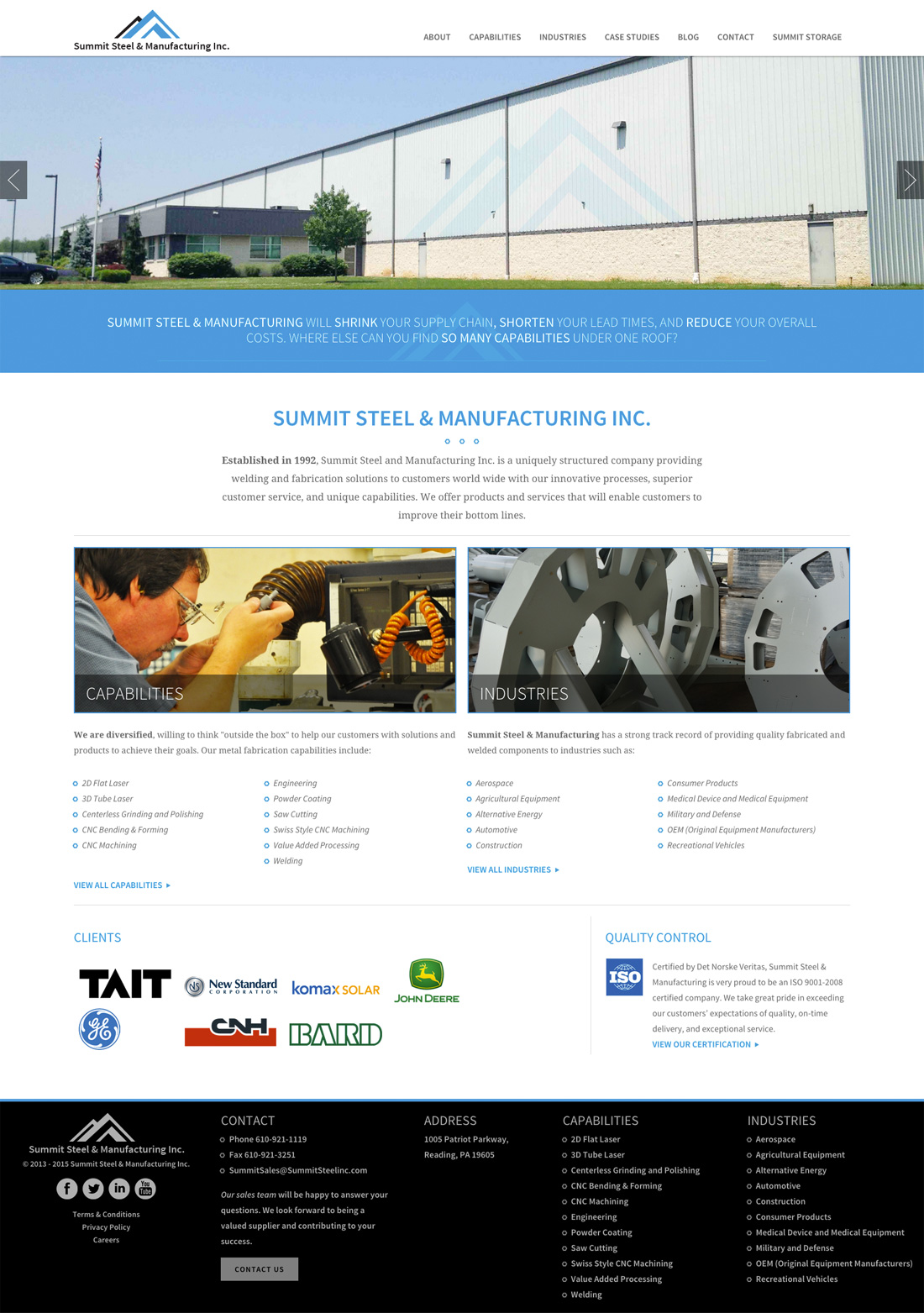 Manufacturing Web Design and Digital Marketing for Summit Steel | Brolik